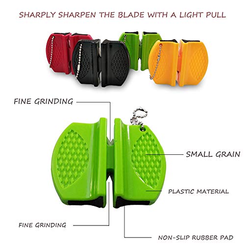 2Pcs Portable Kitchen Knife Sharpener, Thick & Fine 2-Stage Mini Pocket Knife Sharpening Tool For Mountaineering Camping Travel Or Outdoor Bbq (2 Random Color) #TOP4