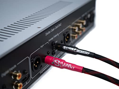 Bettercables.com 10 Feet Better Cables Silver Serpent Anniversary Edition Red/Black Rca Audio Interconnect Cables - Stereo Pair (2 Cables) High-End, High-Performance, Premium Hi-Fi Audio - #TOP5