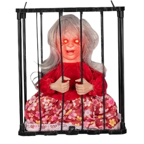 Fantômes suspendus Halloween animatroniques sorcière en cage