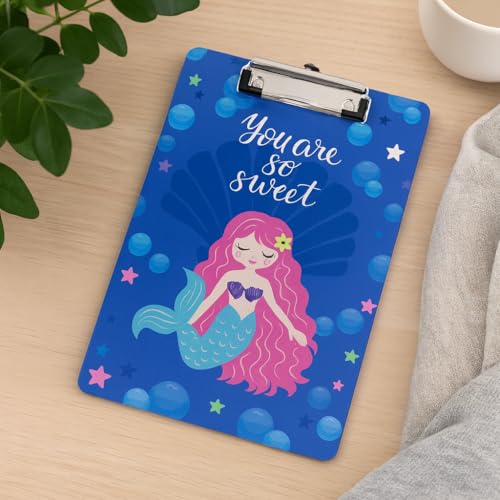 Image of Clipboard Drawing, Writing, Exam Board with Clip (Size - 24x36 cm) Sturdy, Lightweight for Office, School, College - Mermaid
