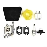 【Contenu de la livraison complet】: le paquet comprend 1 carburateur, 1 filtre à air, 2 filtres à carburant, 1 tuyau de carburant, 2 joints, 1 bulle d'huile et 1 bouchon. Ces composants essentiels sont inclus pour garantir une solution de remplacement complète pour votre tronçonneuse.