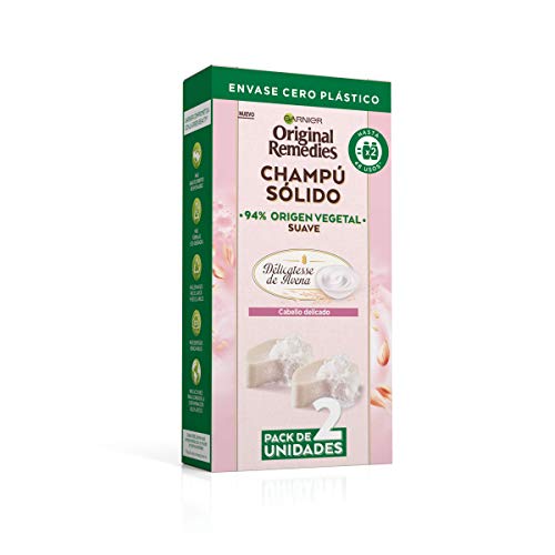 Garnier Original Remedies Pack de 2 Champús Sólidos - Délicatesse de Avena para cabello delicado (XES05060)
