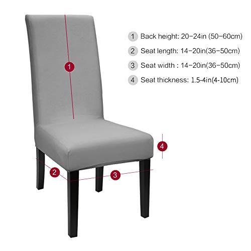 Fuloon 4 Pack Super Fit Stretch Removable Washable Short Dining Chair Protector Cover Seat Slipcover For Hotel, Dining Room, Ceremony, Banquet Wedding Party #TOP2