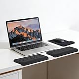 CRROEL L-Shaped Desk Elbow Pad for Desk,3PCS Memory Foam Elbow Support Padding with Non-Slip Bottom, Ergonomic Wrist Cushions for Table or Desk Edge for Office Home Table Edge(Black)