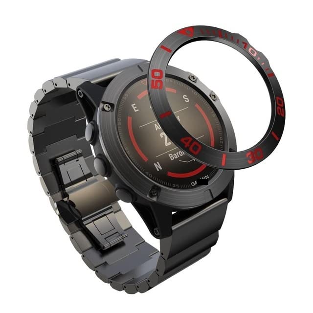 Cadre de lunette Fenix 5X en acier GUMMMY pour bague de protection Garmin Fenix 3