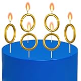 Conelist 6 Pcs Gold Ring Birthday Candles Cake Topper Cartoon Characters Themed Candle for Cartoon Theme Birthday Party Decorations Supplies