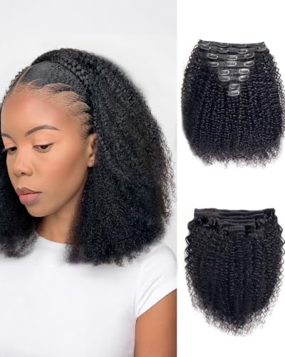 Remy Kinky Curly Clip In Extensions 14 Inch