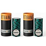 ARTGAME 14 Grams Clay Poker Chips, Minimalism Chip Easy to Recognize Numbered Chips and Color Blank Chips-Pack of 50 Chips…
