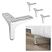 P17 | Modello SIENA | SET 4 Piedi +16 Viti | Cromo Lucido | Altezza 10 cm | Gambe per Divani, Mobili, Armadi, Poltrone | Piedi in metallo per Arredamento Design Moderno ed Elegante |