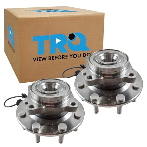Image of TRQ 2 Piece Front Wheel Bearing & Hub Assembly Set Compatible with 2001-2006 Chevrolet Silverado 3500 2007 Silverado 3500 Classic GMC Sierra 3500 Sierra 3500 Classic
