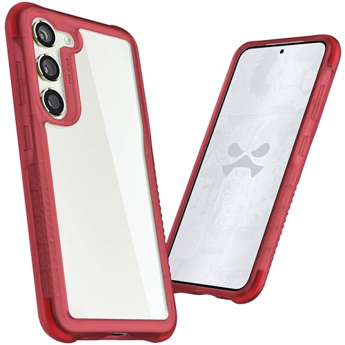Image of Ghostek Covert Galaxy S23 Clear Phone Case with Military Grade Shockproof Protection, Non-Slip Grip, Protective Silicone Cover Designed for 2023 Samsung Galaxy S23 (6.1 inch) (Red)