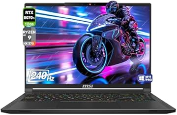 Stealth A16 AI+ Gaming Laptop, AMD Ryzen AI 9 HX-370, 32 GB LPDDR5x RAM, 2 TB PCIe SSD, 16" QHD+ (2560x1600) 240Hz, Nvidia G-Force RTX 5070 Ti, RGB Backlit Keyboard, W11 Pro, Core Black