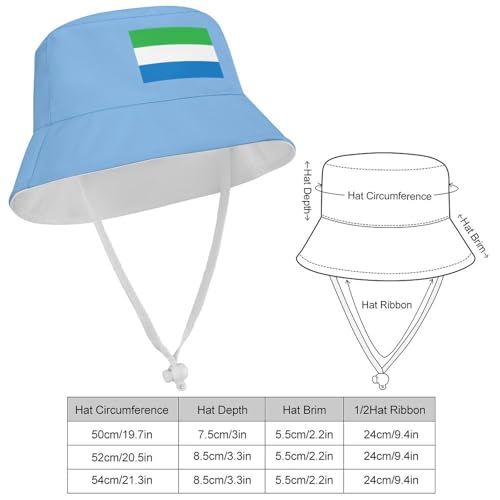 Bucket Hat for Boys and Girls, Sierra Leone Flag Pattern Lightweight,Nylon Packable Bucket Hats,Fun Outdoor Vacation2