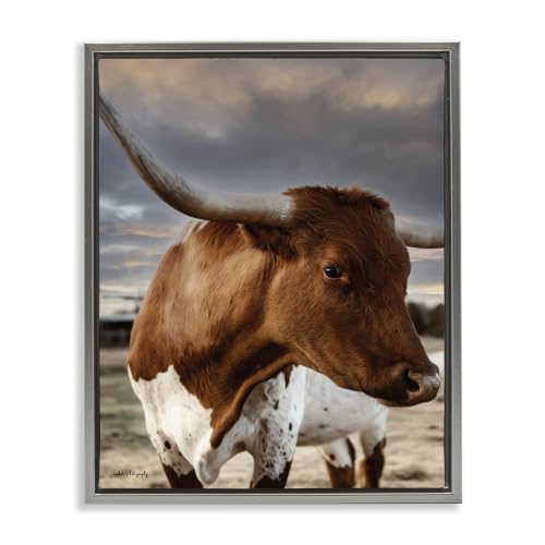Ranch Sky Cattle Farmhouse, 24 x 30 Inch Canvas in Floater Frame