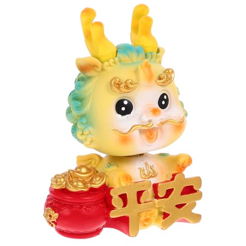 NIYANGLE Estatua de Dragón de Resina Artesanal Figura Mini del Zodiaco Chino para Decoración de Escritorio y Hogar Adorno de Año Chino Diseño Detallado y Duradero