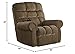Signature Design by Ashley Ernestine Upholstered Power Lift Adjustable Oversized Recliner, Brown