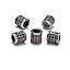 5 Pcs Black on Gunmetal Tube Beads (8x8mm)