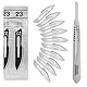 Set - 10 Stück sterile Skalpellklingen Figur 23 aus Karbonstahl - Ersatzklingen + 1 x Shehadeh - Skalpell-Halter - Edelstahl