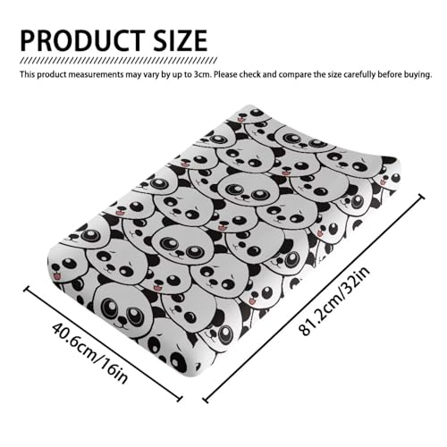 Image of Panda Changing Pad Cover for Baby Girls Boys Diaper Change Table Sheet Cover Santa Claus Breathable Soft Changing Table Cover Mat Sheet Covers