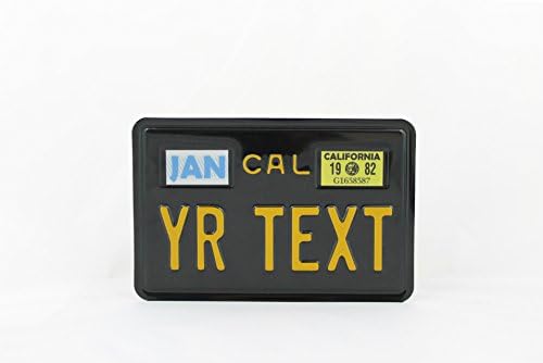 California Motor Motorcycle License Plate Number Plate Embossed Custom Boxes for Dates Stickers (Black, Boxes for Dates & Stickers)