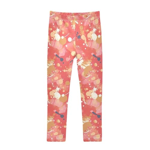 Rose Gold Abstract Metallic Kids Baby Girls Cotton Leggings Stretchy Full Length Yoga Pants Sports