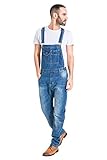 USKEES Loose Fit Bib Overalls USKEES Hombre Peto Corte Loose - Stonewash Overol de Mezclilla Vaquero DANNY2NEWLIGHT-32W