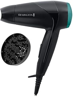 Remington Folding Travel Hairdryer with Mini Concentrator and Diffuser, Worldwide Voltage - D1500, Black