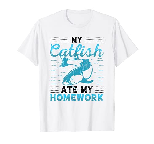 My Bagre Ate My Homework Divertido Pesca Catfishing Gráfico Camiseta