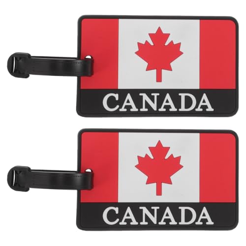 Didiseaon Luggage Labels for Suitcases - 2 Pack Canadian Flag PVC Baggage...