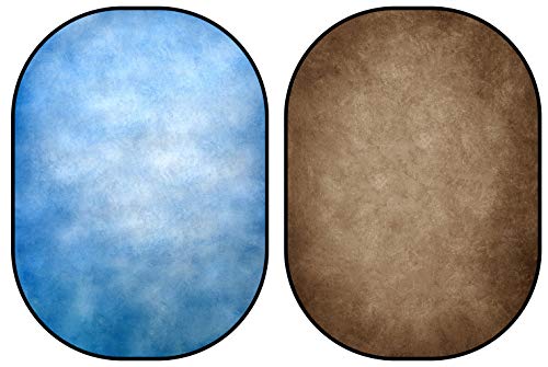 Kate 5x6.5ft Brown Collapsible Backdrop Blue Collapsible Photography Backdrops