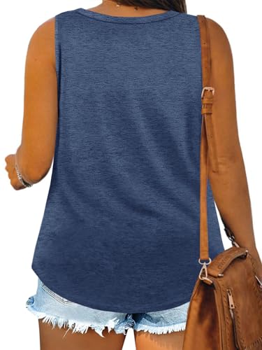 Image of Plus Size Tank Tops for Women Summer Sleeveless Tops Loose Fit Tunic Tanks