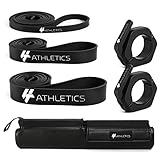 HT Athletics Barbell Bundle: Barbell Pad, Barbell Collars, Power Bands, Bonus 12-Week Program, Barbell Clamps, Barbell Clips, Hip Thrust