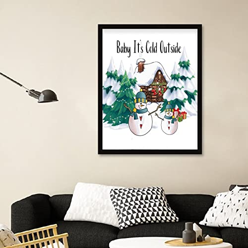Panneau de table Baby It's Cold Outside cadeau idéal cadre Merry Christmas - 6