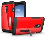 OnePlus 2 Case - TUDIA Ultra Tough OMNIX [Heavy Duty] Hybrid Full-body Protective Case with Front Cover and Built-in Screen Protector / Impact Resistant Bumpers Cover for OnePlus Two (Red)