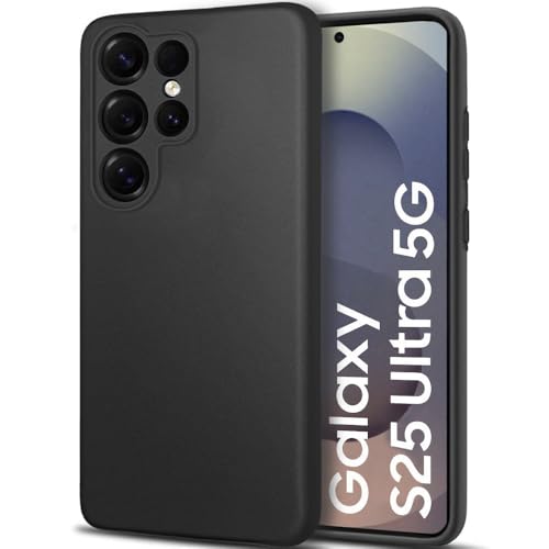 Image of TheGiftKart Sleek Back Cover Case for Samsung Galaxy S25 Ultra 5G | Slim Fit Protective Design | Ultra Matte Finish | Camera Protection Bump | Soft Back Cover for Samsung S25 Ultra (Silicone, Black)