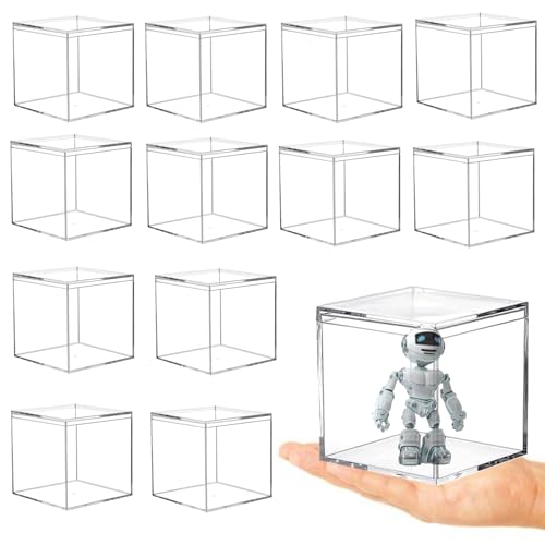 KissYou 12-Pack Acrylic Square Cube Candy Box, 3.94x3.94x3.94 Inch