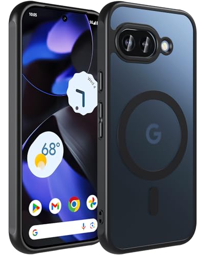 BESINPO Magnetisch Für Google Pixel 9A Hülle, Militärschutz Handyhülle Pixel 9A Stoßfest Kratzfest Robust Schutzhülle Matt Transluzente Dünn Hülle Cover (Schwarz)