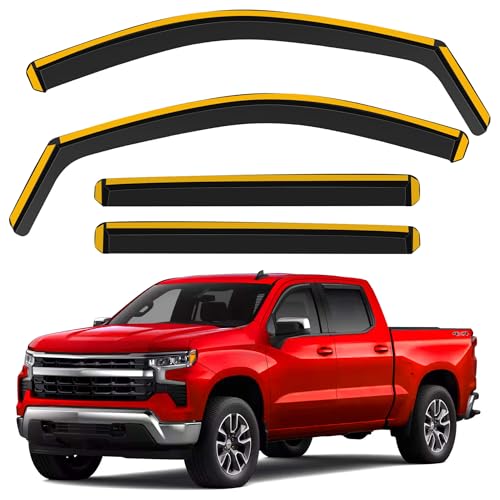 CXZHAZD Shatterproof in-Channel Rain Guards for Chevrolet (Chevy) Silverado GMC