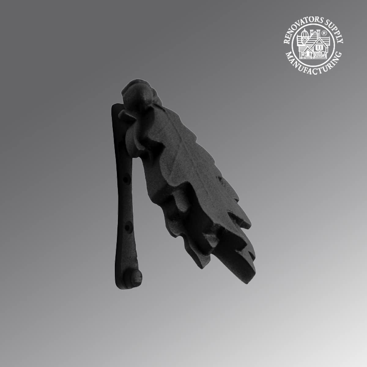 Renovators Supply Manufacturing Oak Leaf Door Knocker Cast Iron RSF Finish 6 Inch Rustic Front Door Hardware with Mounting Screws