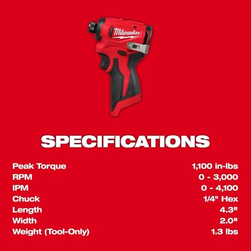Milwaukee M12 Subcompact Brushless 1/4 Inch Hex Impact Driver (Bare Tool)