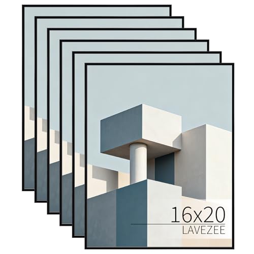 Image of Lavezee 16x20 Picture Frames for Wall 6 Packs, Lightweight 16X20 Frames Display 16 By 20 Photo Picture Artwork for Wall