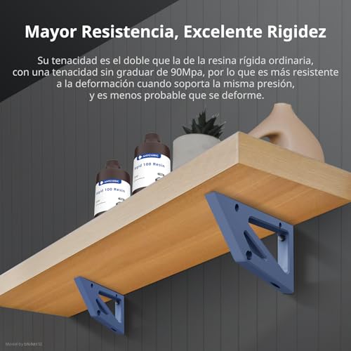 Resina ANYCUBIC Rigid 100 - Alta resistencia a altas temperaturas, aguanta hasta 100℃ sin deformarse, Gris 1000g. - Fernando Cortés