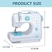 YUMILI12 Stich Elektro Nähmaschinen, 505A Automatische Nähmaschine für den Hausgebrauch mit Zwei Fäden mit 12 Nähprogramme 220 V Button (Blau)