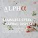 Alpha Living Chafing Dish Buffet Set of 4 – Complete Stainless Steel Chaffe Buffet Set with Glass Lids, Chafing Fuel Holder – Elegant and Practical Warmer Trays for Buffet, Wedding, Catering Supplies