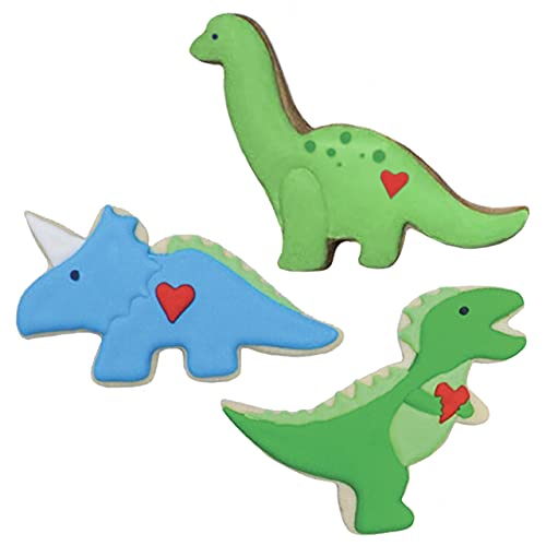 Conjunto de cortadores de biscoito Ann Clark com 3 peças de dinossauro, conjunto de cortador de bisc