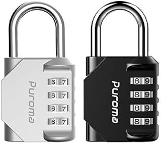 Puroma 2 Pack 4 Digit Combination Locks Outdoor Waterproof Padlock for School Gym