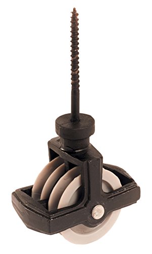 44mm Black Double Screw Cast Pulley with Nylon Wheel