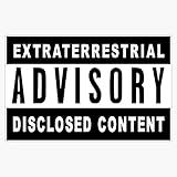 Extraterrestrial Advisory - Parental Advisory Parody Vinyl Window Bumper Sticker Decal 5'