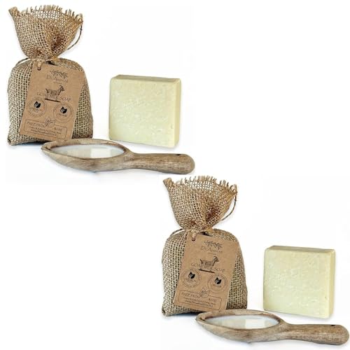 Dr.Ancient Goat Milk Soap Bar Organic Natural Traditional Handmade Antique - Anti Ageing Skin Lightener, Moisturizer - Absolutely No Chemicals! Pure Natural Soaps! (Pack of 2)