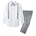 Spring Notion Boys' 4-Piece Suspender Outfit Light Grey & White Set w/Grey Suspenders 2T